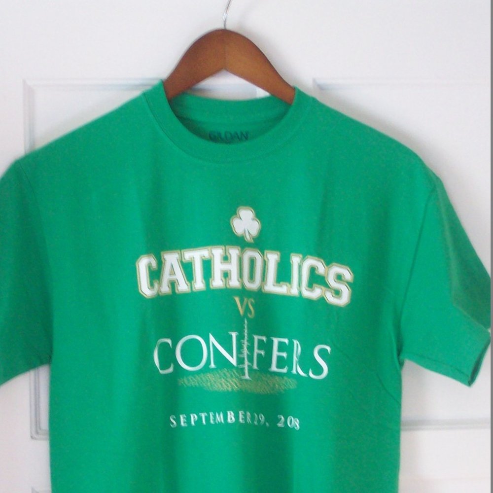 VINTAGE T SHIRT NOTRE DAME IRISH V STANFORD CARDINAL CATHOLICS VS CONFERS SIZE M